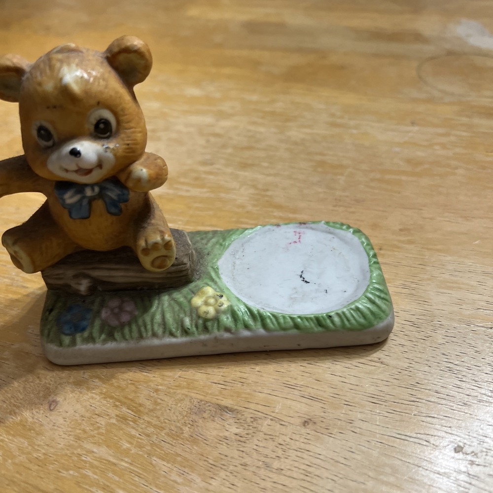 Vintage Child's Ceramic Teddy Bear With Ballon's Bank - Picture 6 of 8